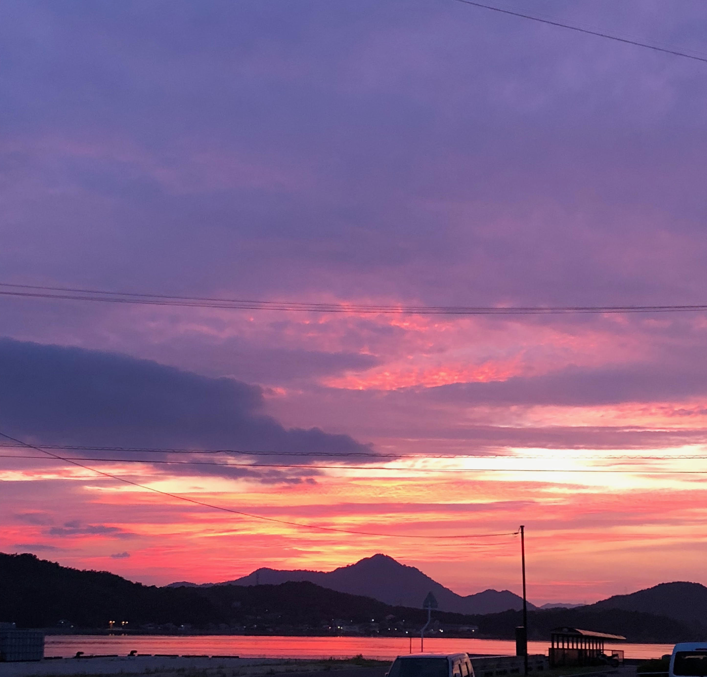 弓削港の夕日
